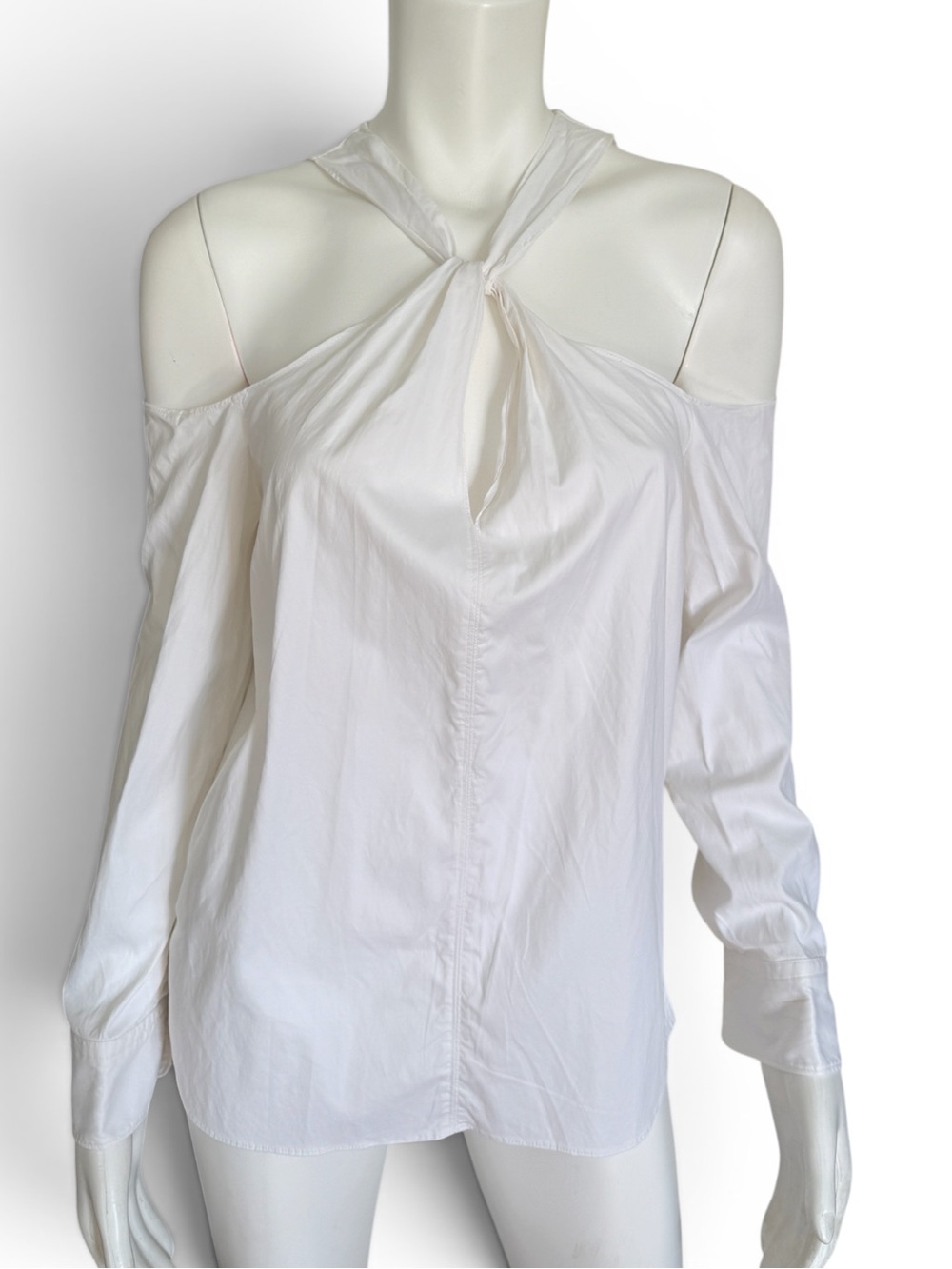 Rag & Bone Collingwood‎ Top White off Shoulder Halter Blouse Minimalist Luxury